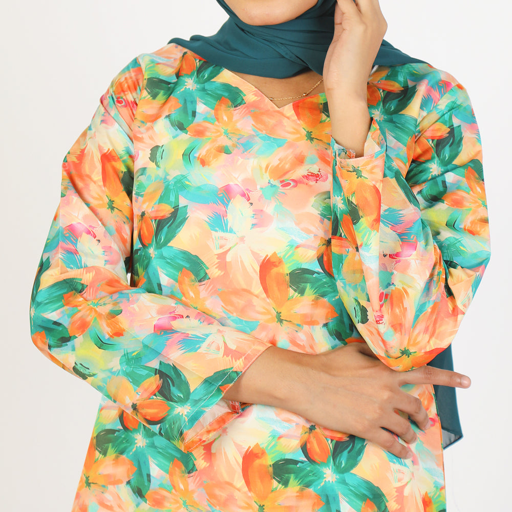 Women's Lawn Kurti - Green, Women Ready Kurtis, Chase Value, Chase Value