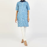 Women's Printed Kurti - Blue, Women Ready Kurtis, Chase Value, Chase Value