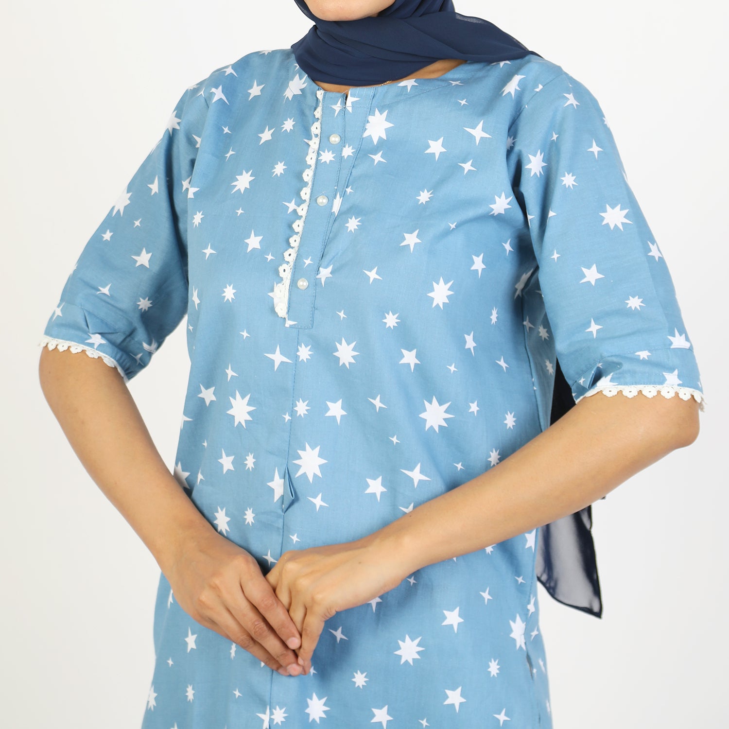 Women's Printed Kurti - Blue, Women Ready Kurtis, Chase Value, Chase Value