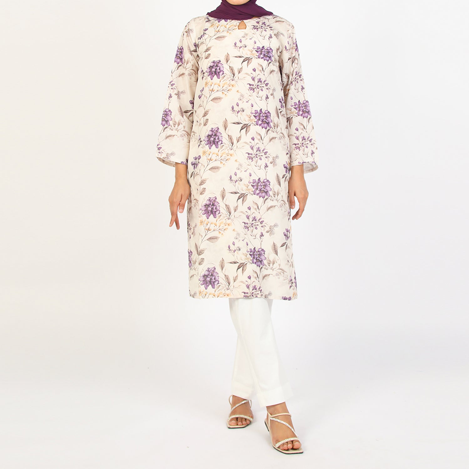 Women's Lawn Kurti - Purple, Women Ready Kurtis, Chase Value, Chase Value