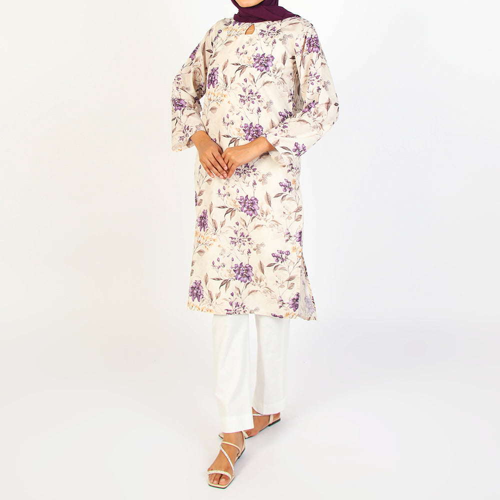 Women's Lawn Kurti - Purple, Women Ready Kurtis, Chase Value, Chase Value