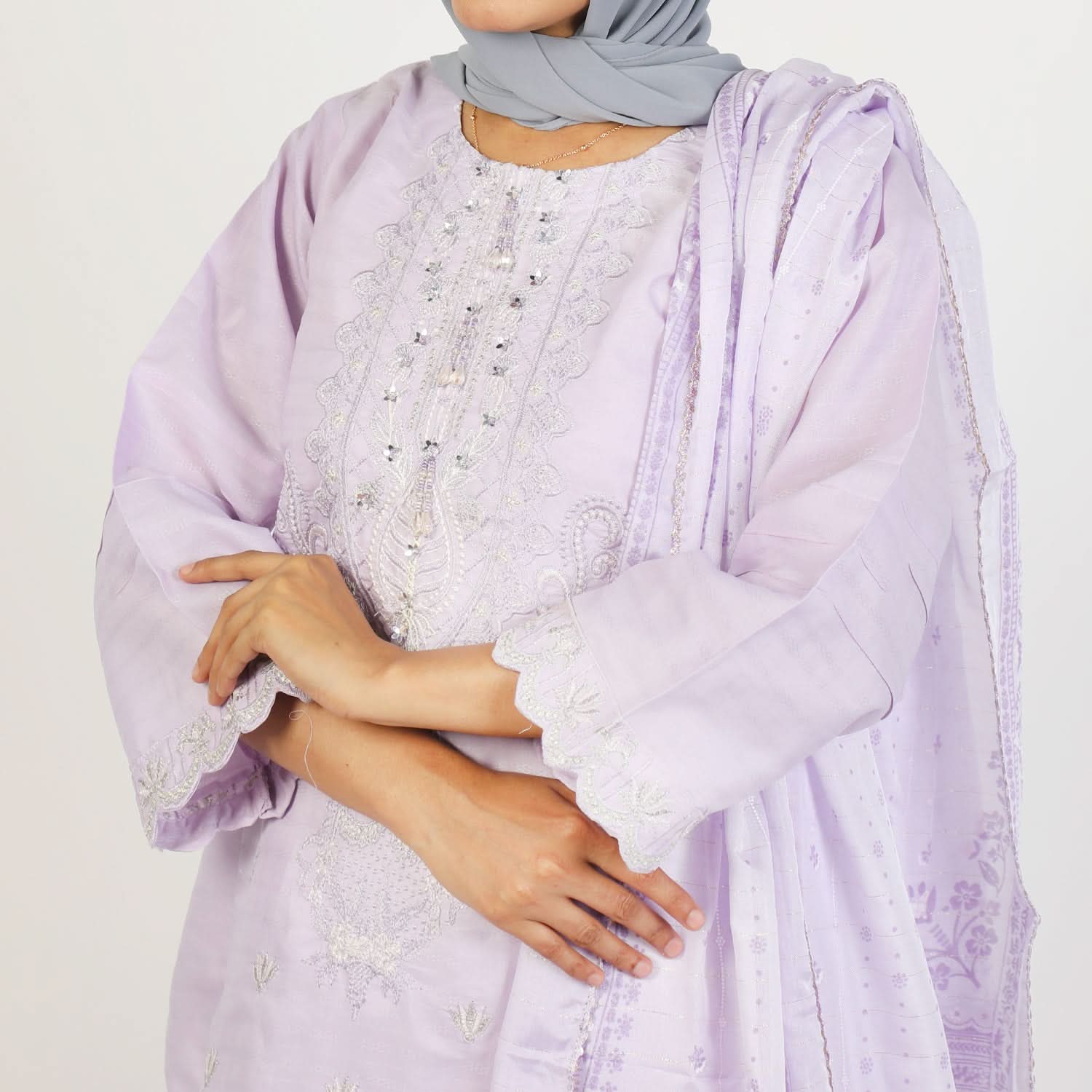 Women's Dobi 3Pcs Suit - Light Purple, Women Shalwar Suits, Chase Value, Chase Value