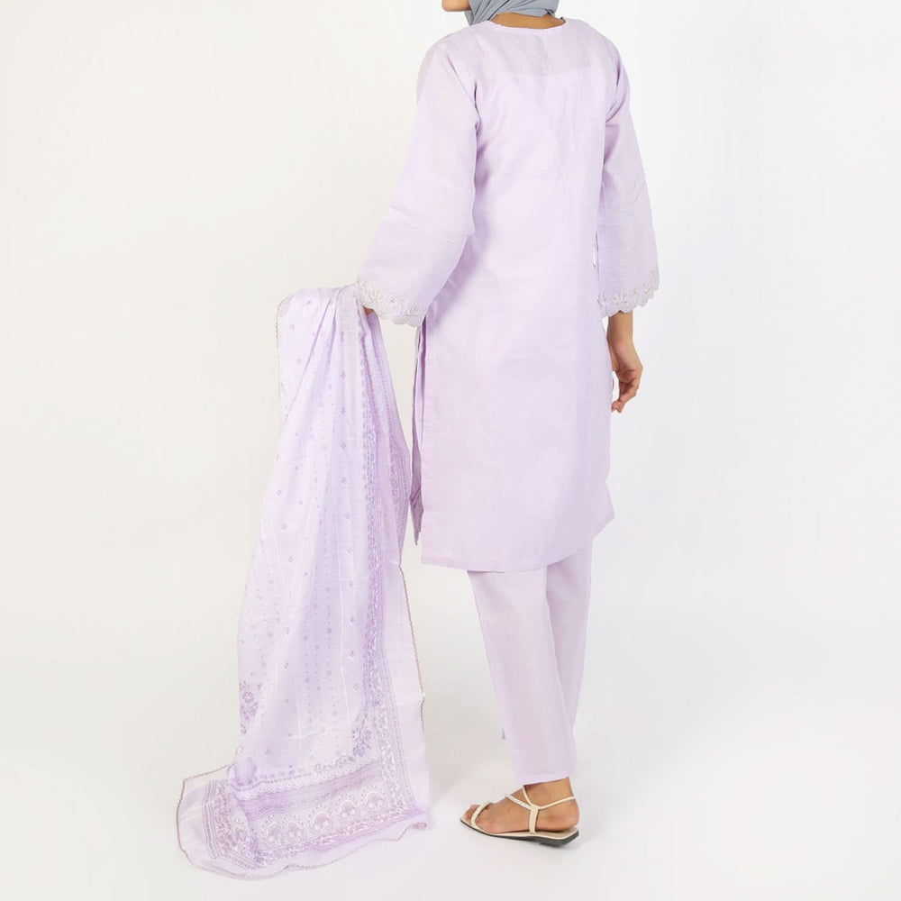 Women's Dobi 3Pcs Suit - Light Purple, Women Shalwar Suits, Chase Value, Chase Value