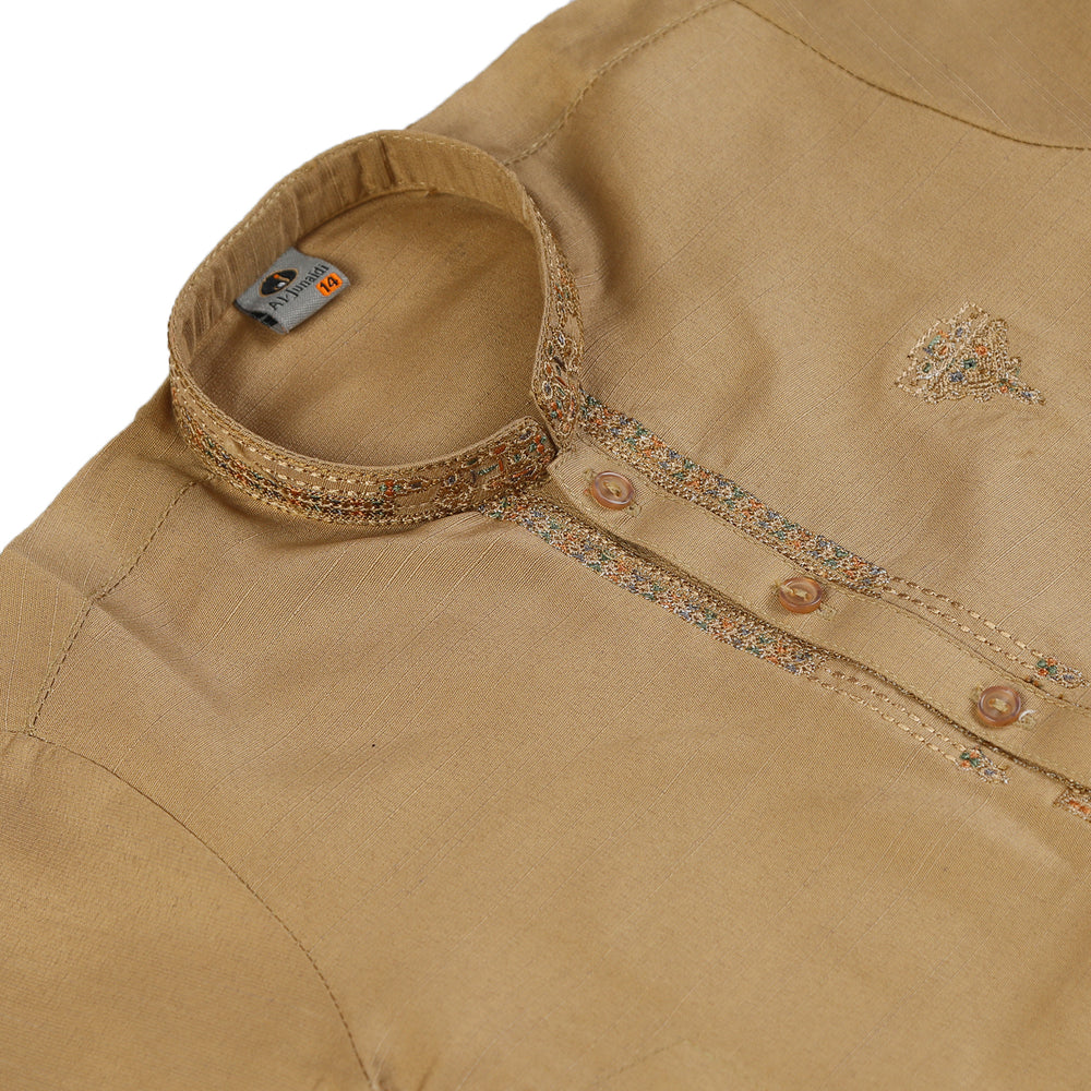 Boys Embroidered Shalwar Suit - Light Brown, Boys Shalwar Kameez, Chase Value, Chase Value
