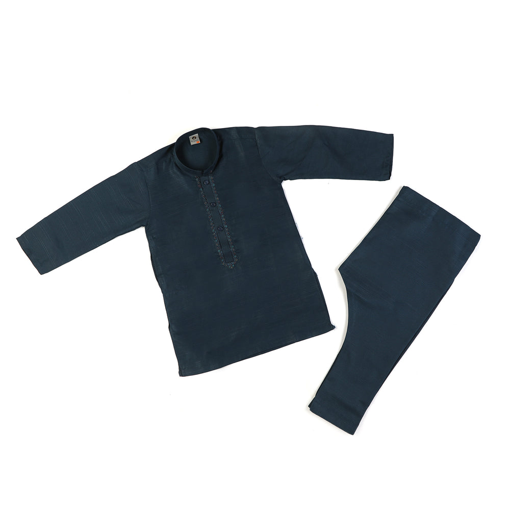 Boys Embroidered Shalwar Suit - Steel Blue, Boys Shalwar Kameez, Chase Value, Chase Value