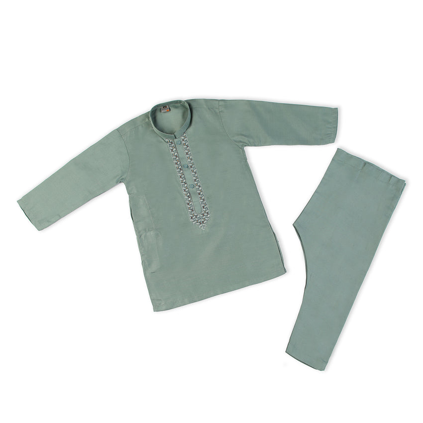 Boys Embroidered Shalwar Suit - Green