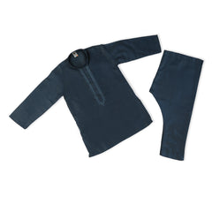 Boys Embroidered Shalwar Suit - Steel Blue