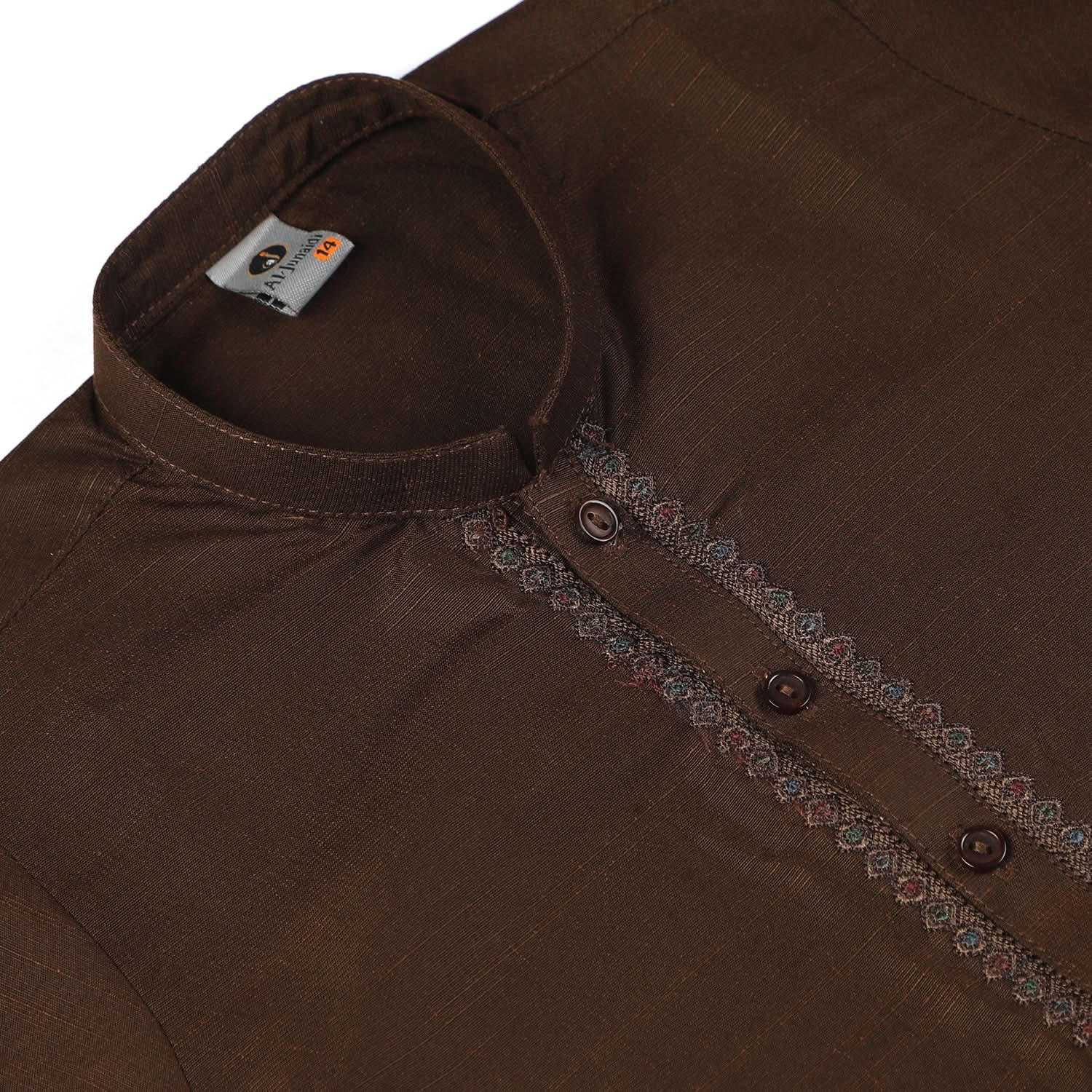 Boys Embroidered Shalwar Suit - Dark Brown, Boys Shalwar Kameez, Chase Value, Chase Value