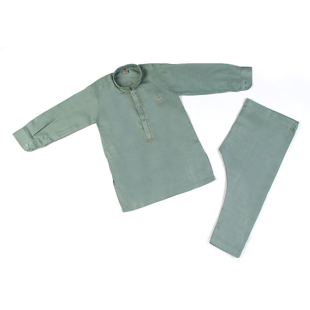 Boys Embroidered Shalwar Suit - Green, Boys Shalwar Kameez, Chase Value, Chase Value