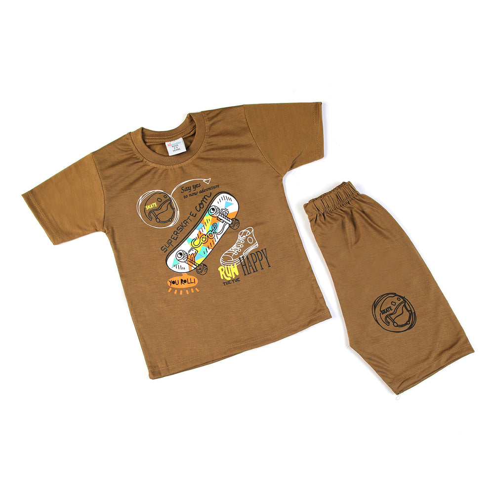 Boys Half Sleeves Suit - Brown, Boys Sets & Suits, Chase Value, Chase Value