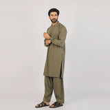 Eminent Men's Trim Fit Plain Shalwar Suits - Olive, Men's Shalwar Kameez, Eminent, Chase Value
