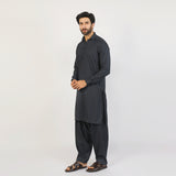 Men's Slim Fit Kameez Shalwar Suit - Dark Grey, Men's Shalwar Kameez, Chase Value, Chase Value