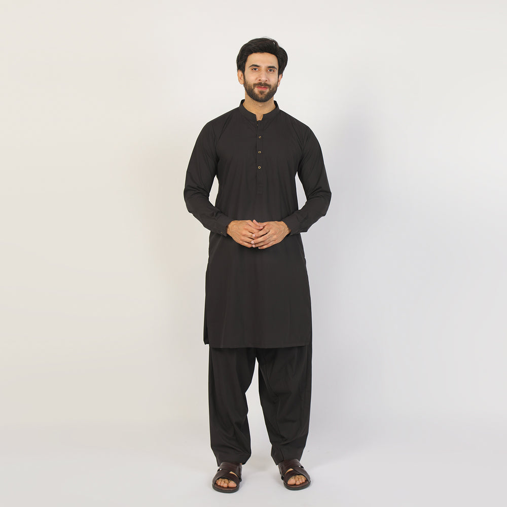 Eminent Men's Trim Fit Plain Shalwar Suits - Black Frost, Men's Shalwar Kameez, Eminent, Chase Value