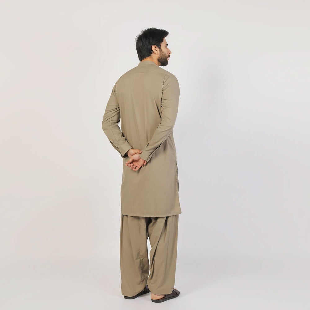 Eminent Men's Trim Fit Plain Shalwar Suits - Khaki, Men's Shalwar Kameez, Eminent, Chase Value