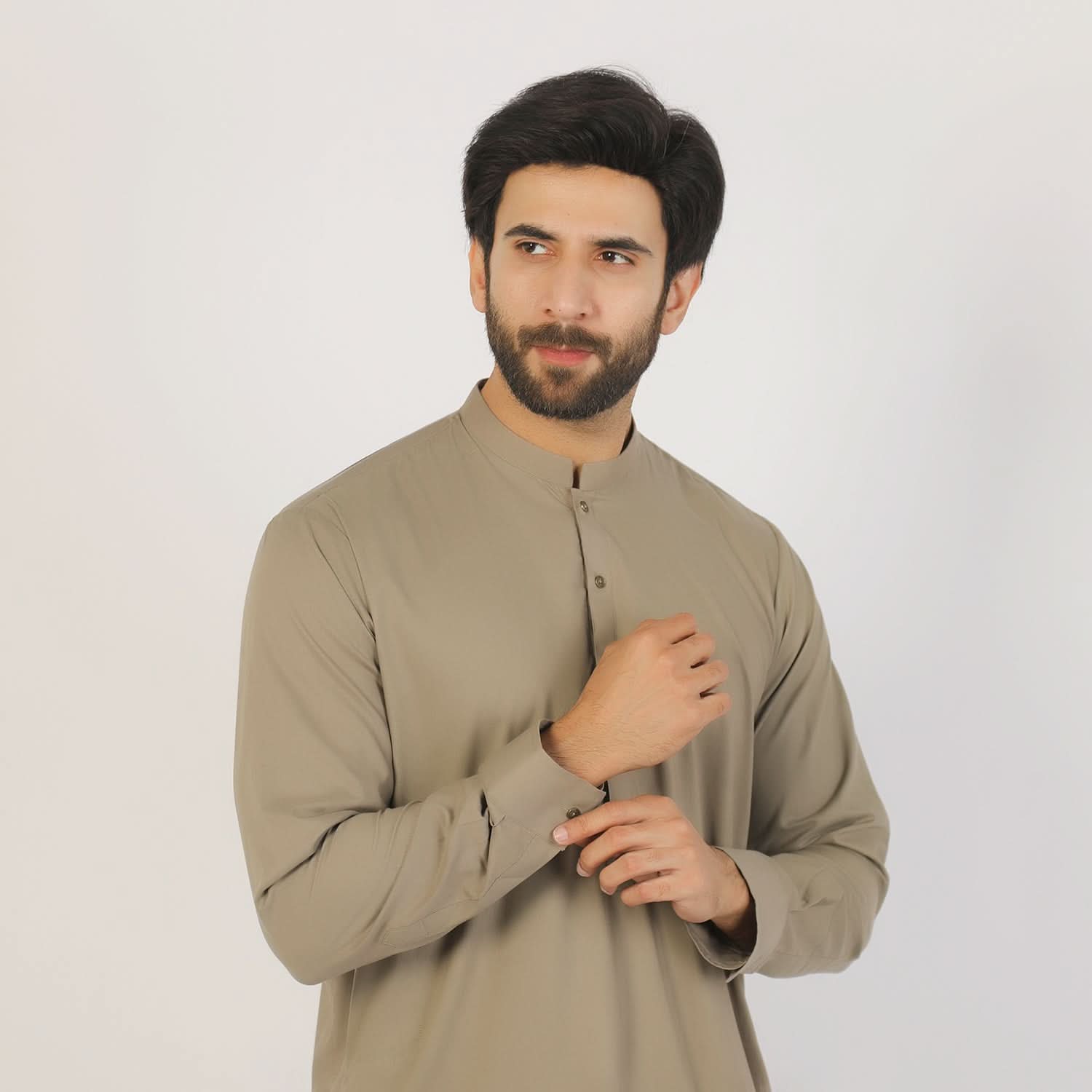 Eminent Men's Trim Fit Plain Shalwar Suits - Khaki, Men's Shalwar Kameez, Eminent, Chase Value