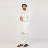 Eminent Men's Trim Fit Embroidered Shalwar Suit - White, Men's Shalwar Kameez, Eminent, Chase Value