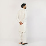 Eminent Men's Trim Fit Embroidered Shalwar Suit - White, Men's Shalwar Kameez, Eminent, Chase Value