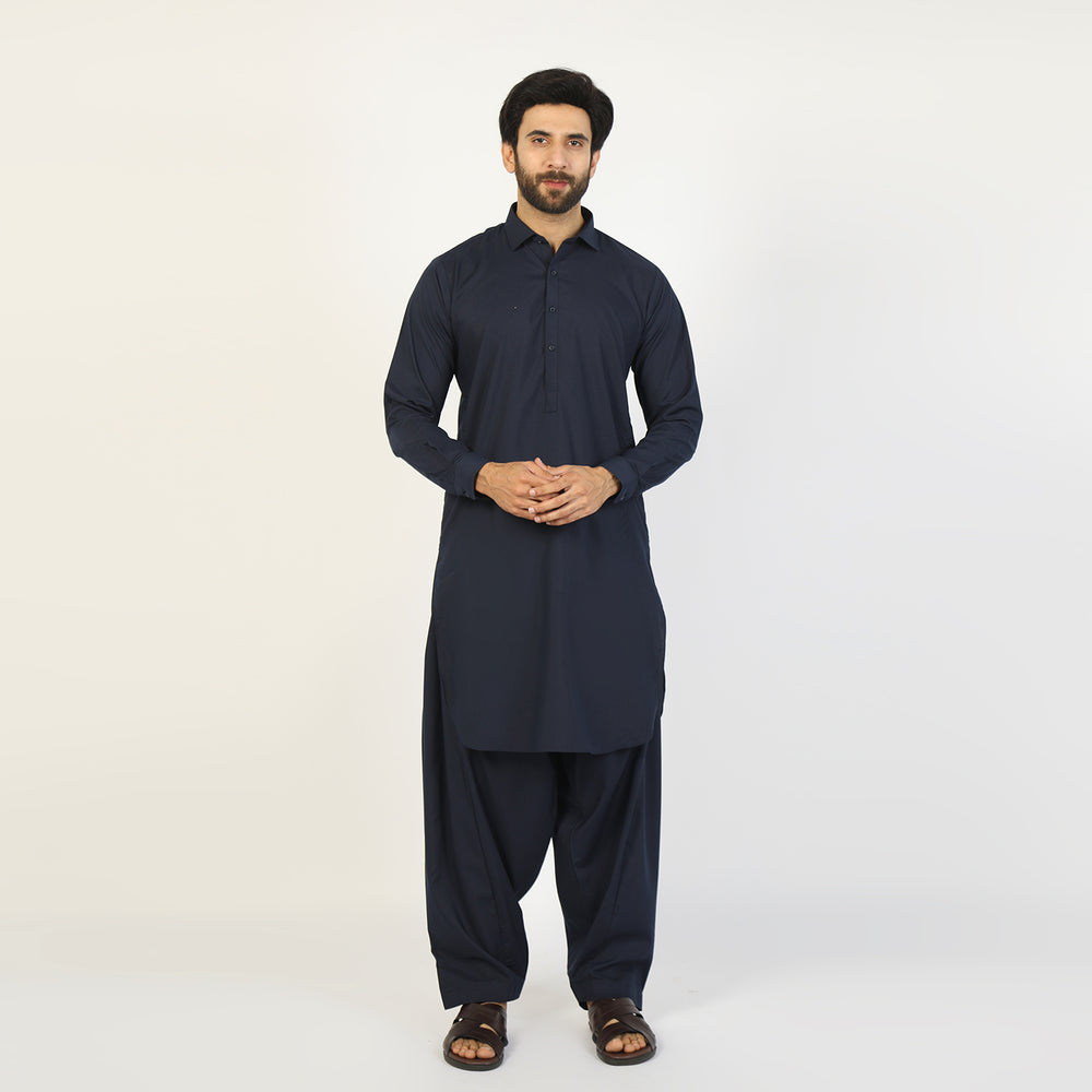 Eminent Men's Kameez Shalwar Plain Suit - Navy Blue, Men's Shalwar Kameez, Eminent, Chase Value