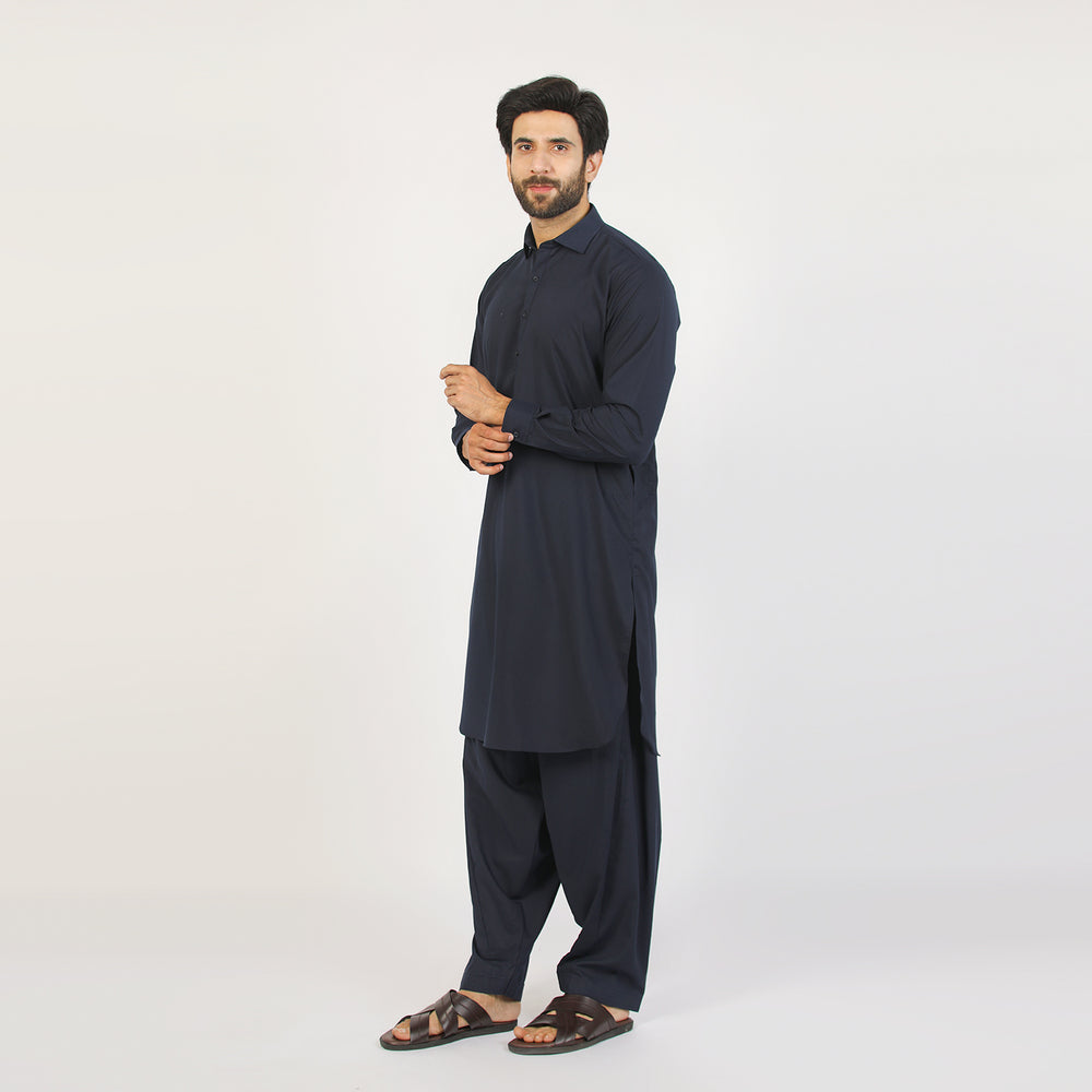 Eminent Men's Kameez Shalwar Plain Suit - Navy Blue, Men's Shalwar Kameez, Eminent, Chase Value