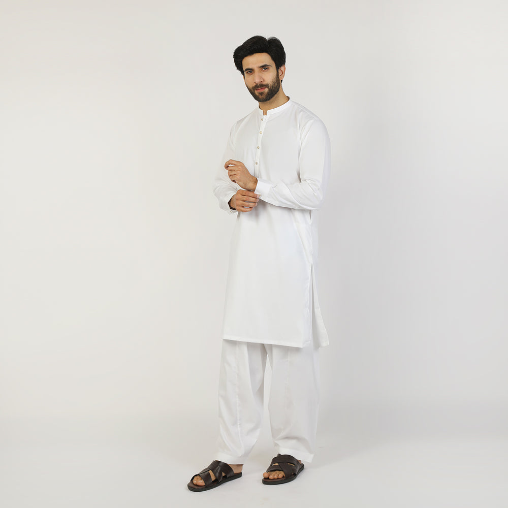 Eminent Men's Trim Fit Shalwar Suit - White, Men's Shalwar Kameez, Eminent, Chase Value