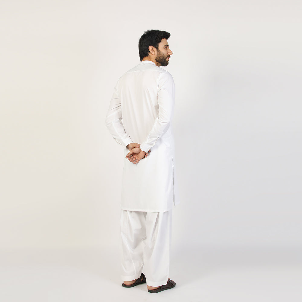 Eminent Men's Trim Fit Shalwar Suit - White, Men's Shalwar Kameez, Eminent, Chase Value