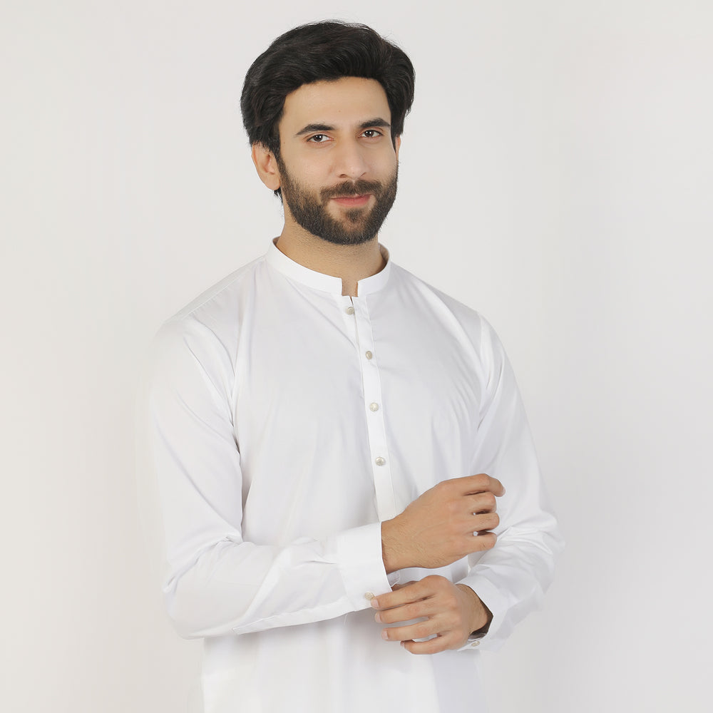 Eminent Men's Trim Fit Shalwar Suit - White, Men's Shalwar Kameez, Eminent, Chase Value