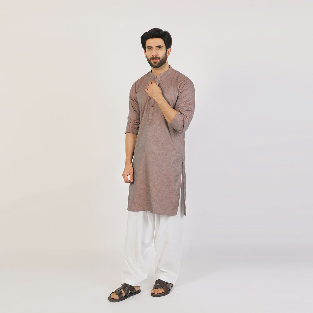 Men's Slim Fit Embriodered Kurta - Maroon, Men's Kurtas, Chase Value, Chase Value