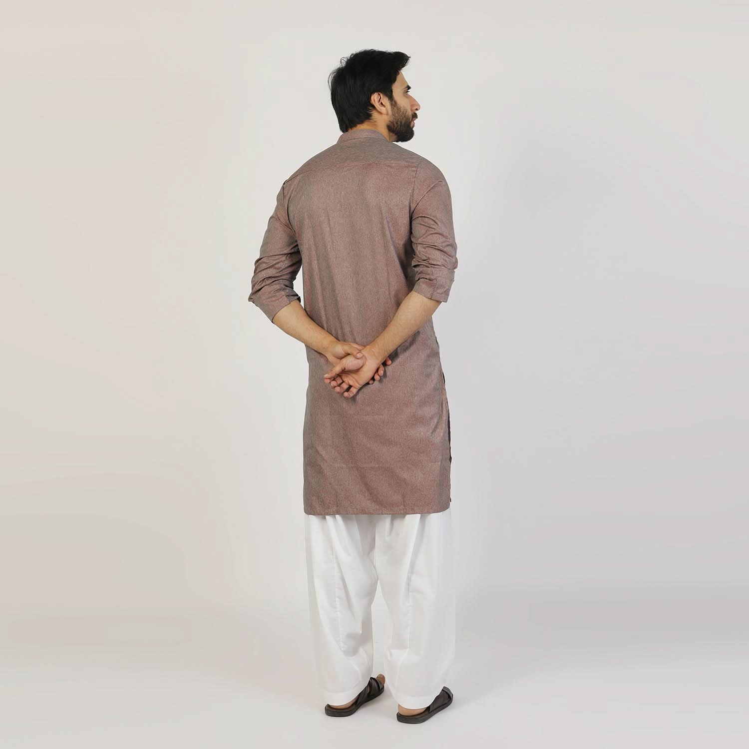 Men's Slim Fit Embriodered Kurta - Maroon, Men's Kurtas, Chase Value, Chase Value