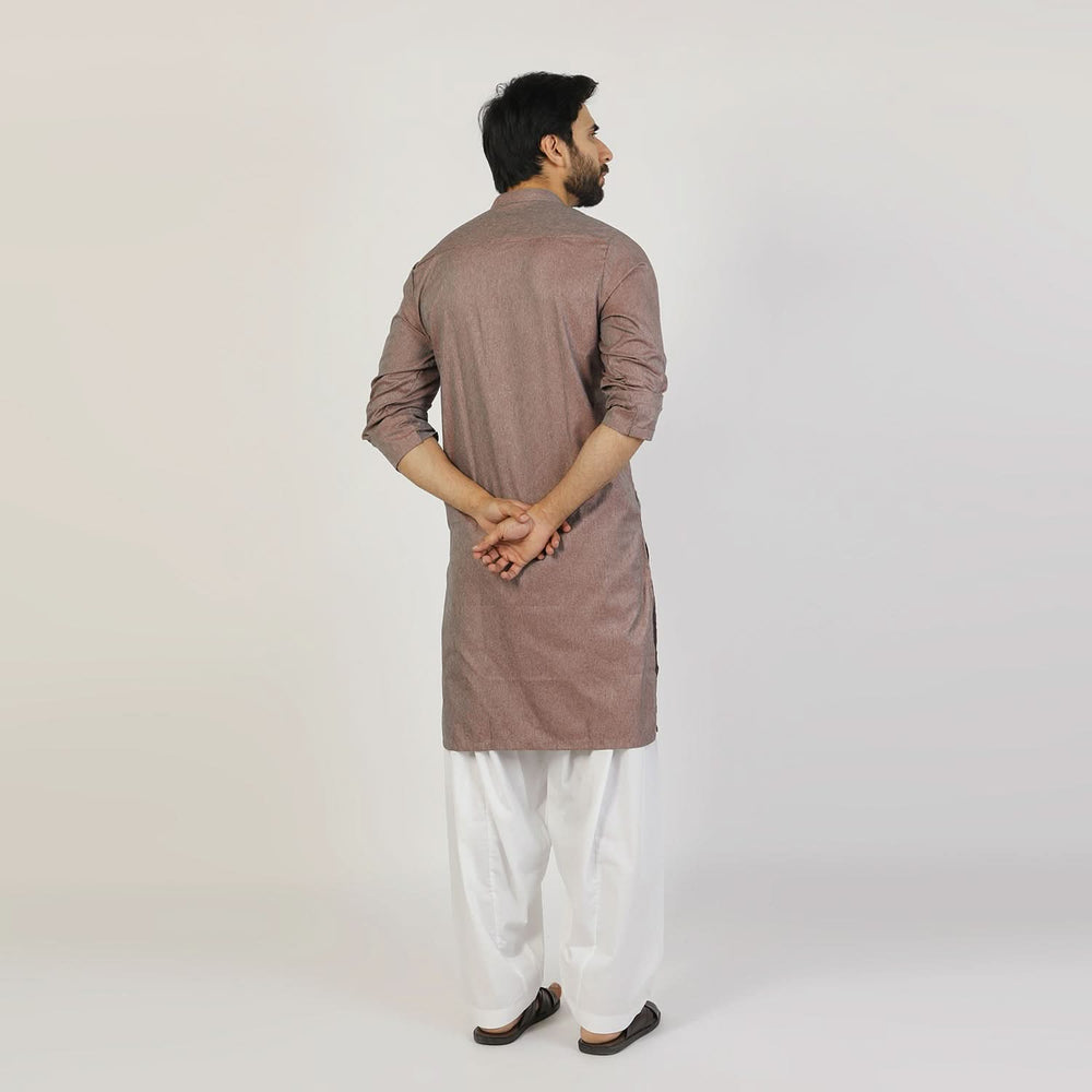 Men's Slim Fit Embriodered Kurta - Maroon, Men's Kurtas, Chase Value, Chase Value