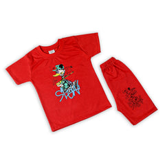 Boys Half Sleeves Suit - Red