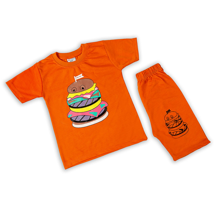 Boys Half Sleeves Suit - Orange