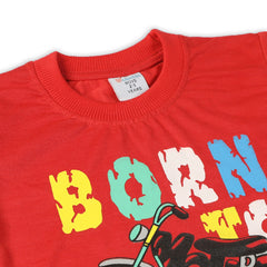 Boys Half Sleeves Suit - Red