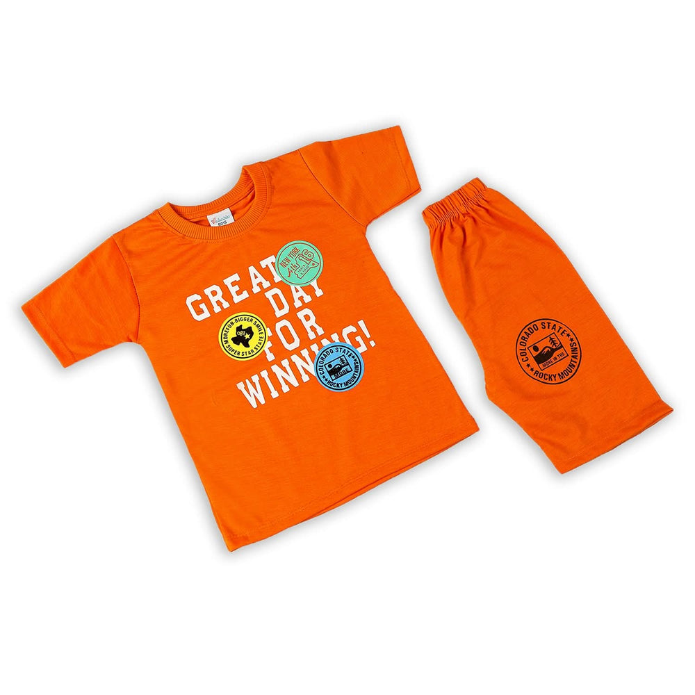 Boys Half Sleeves Suit - Orange, Boys Sets & Suits, Chase Value, Chase Value