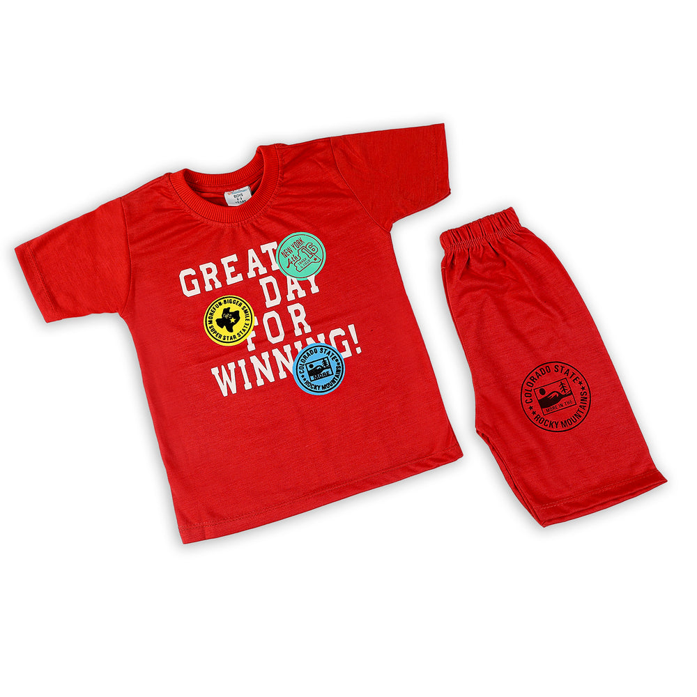 Boys Half Sleeves Suit - Red, Boys Sets & Suits, Chase Value, Chase Value