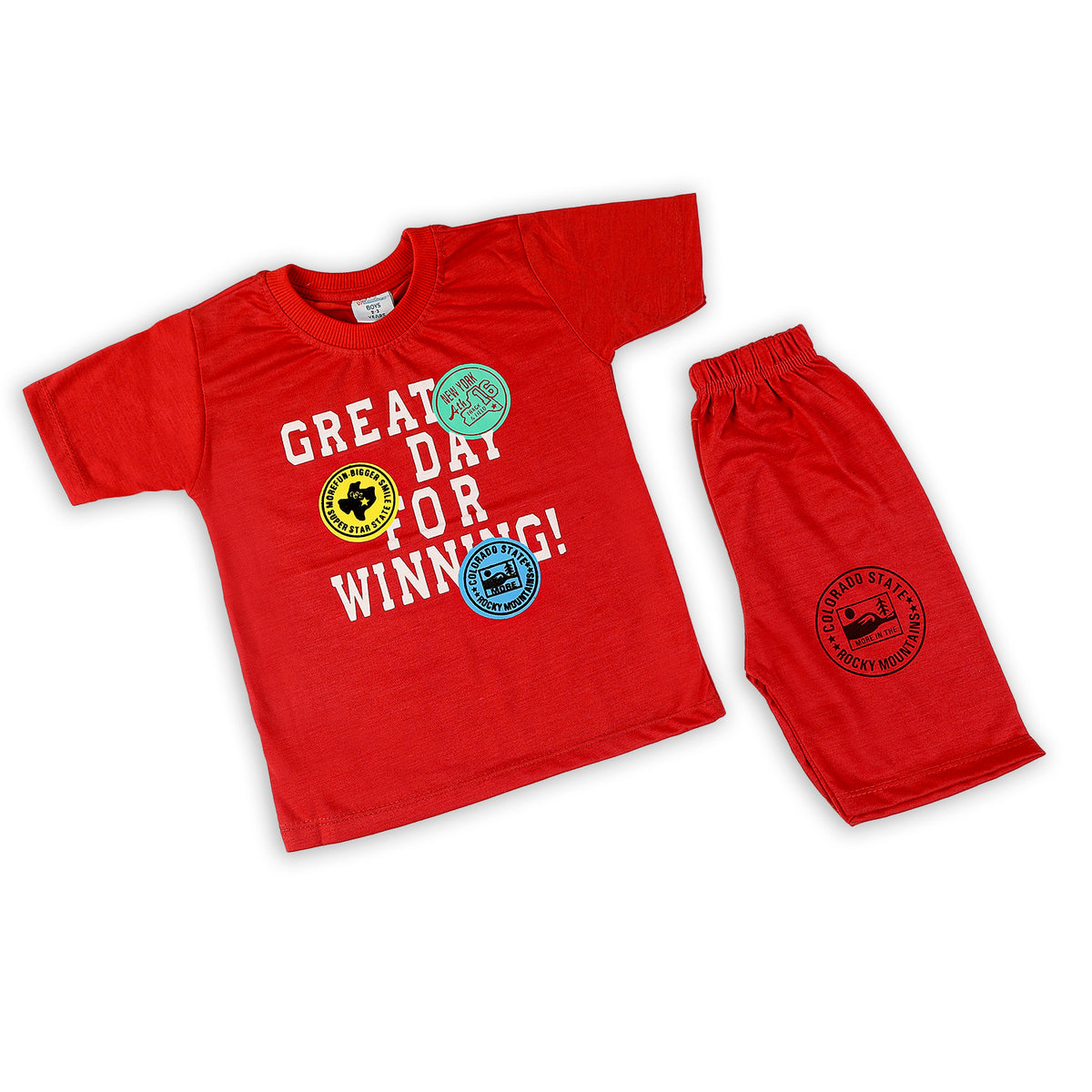 Boys Half Sleeves Suit - Red, Boys Sets & Suits, Chase Value, Chase Value