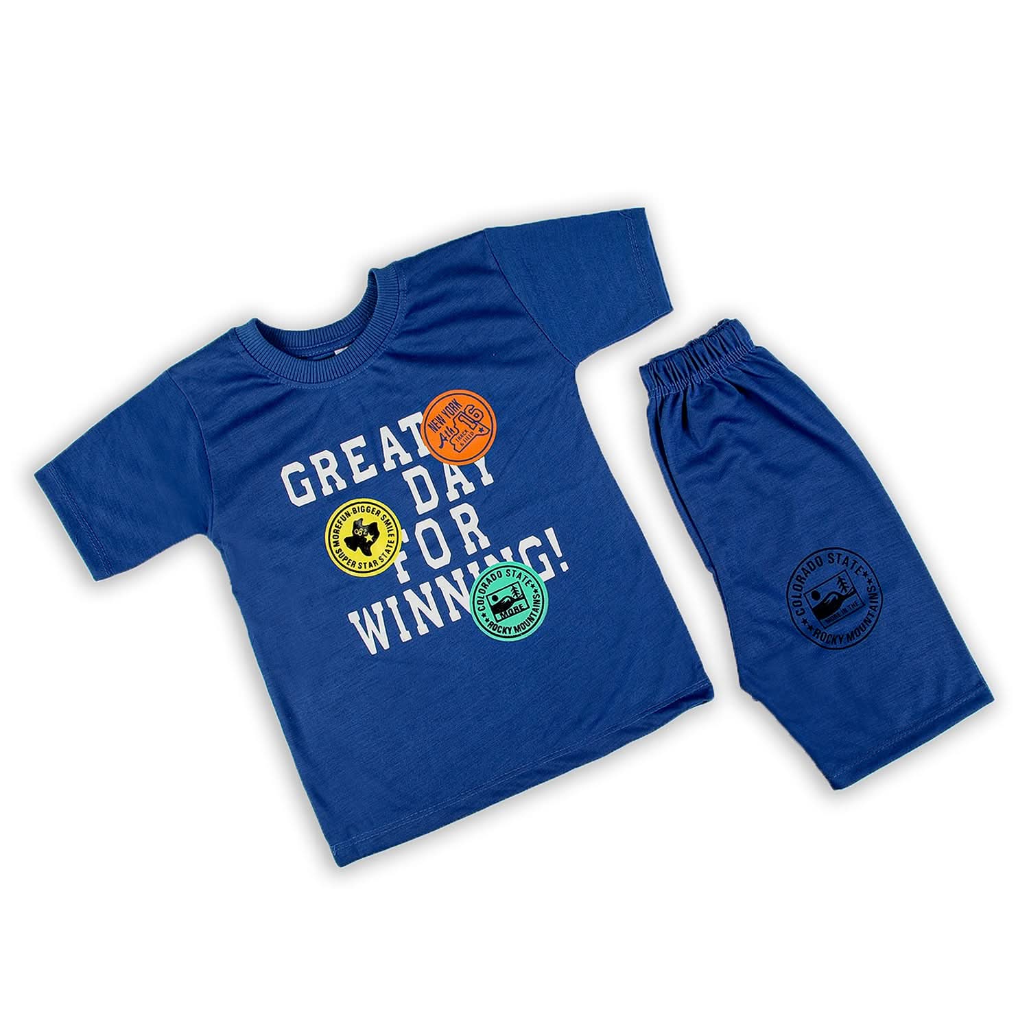 Boys Half Sleeves Suit - Royal Blue, Boys Sets & Suits, Chase Value, Chase Value