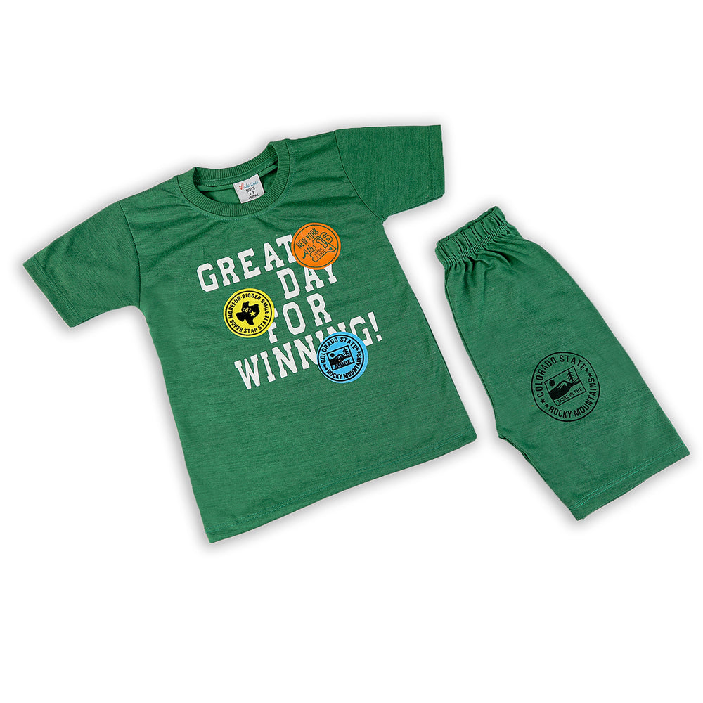 Boys Half Sleeves Suit - Green, Boys Sets & Suits, Chase Value, Chase Value