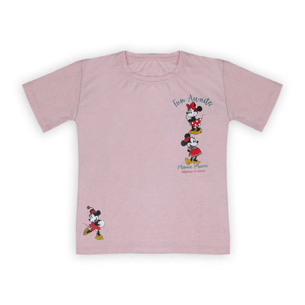 Eminent Girls Half Sleeves T-Shirt - Light Pink