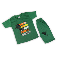 Boys Half Sleeves Suit - Green