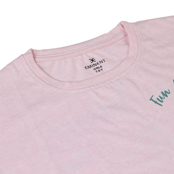 Eminent Girls Half Sleeves T-Shirt - Light Pink