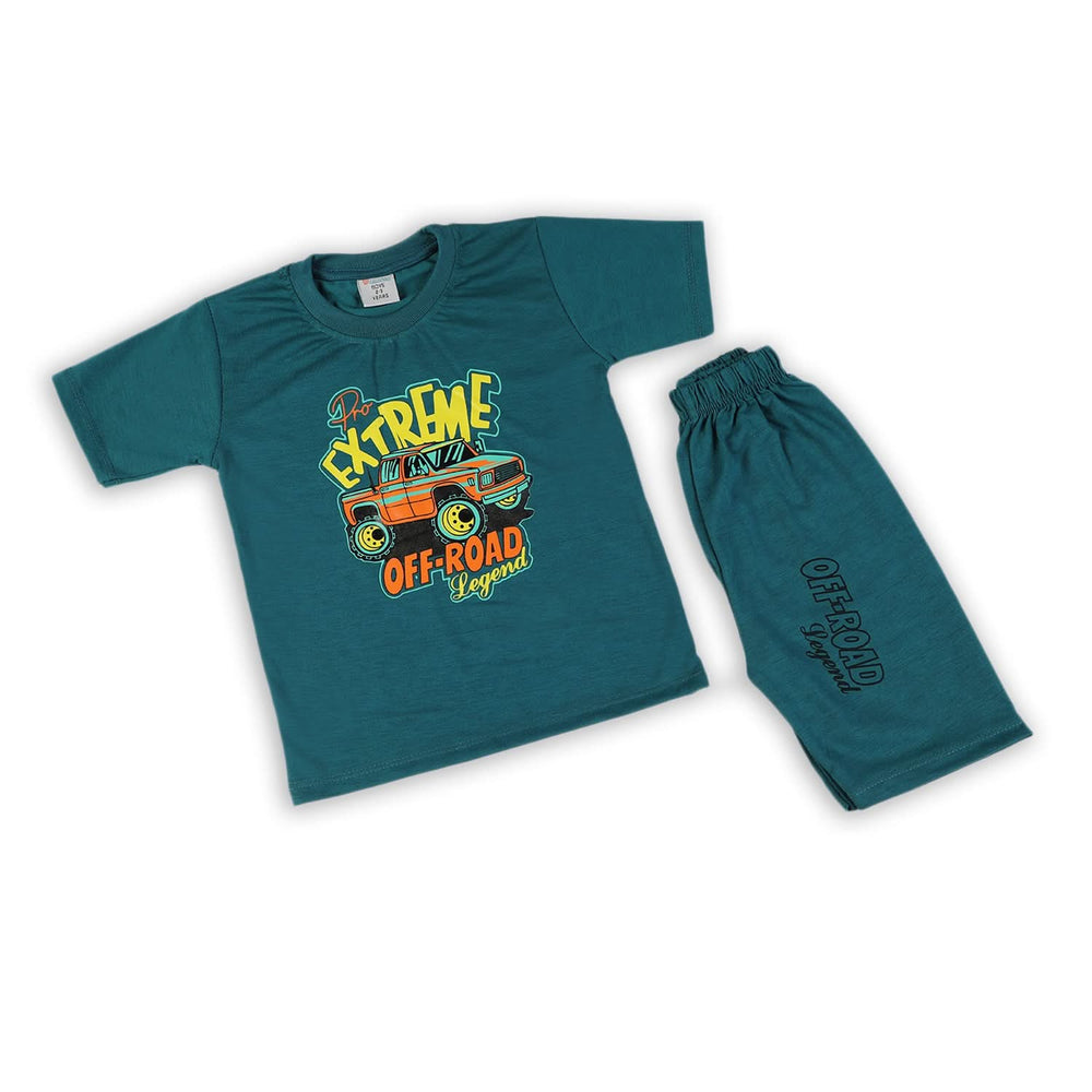 Boys Half Sleeves Suit - Steel Green, Boys Sets & Suits, Chase Value, Chase Value