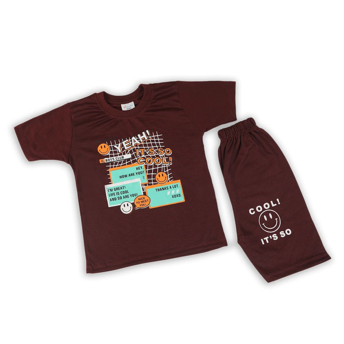 Boys Half Sleeves Suit - Maroon, Boys Sets & Suits, Chase Value, Chase Value