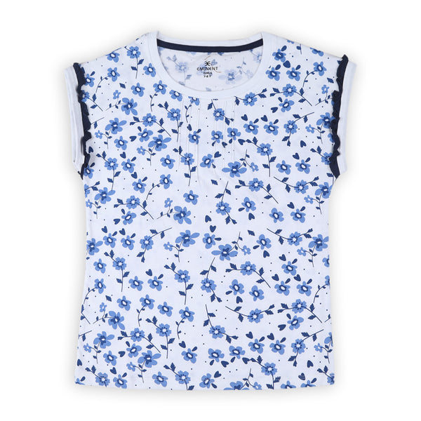 Eminent Girls Half Sleeves T-Shirt - White