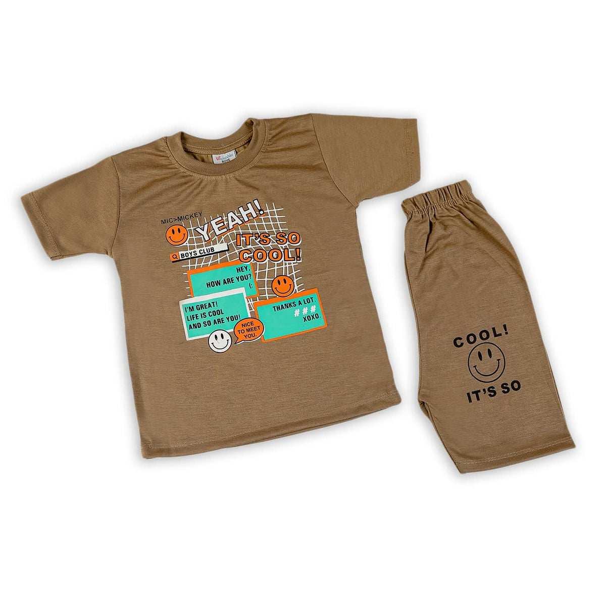 Boys Half Sleeves Suit - Beige, Boys Sets & Suits, Chase Value, Chase Value