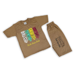 Boys Half Sleeves Suit - Brown