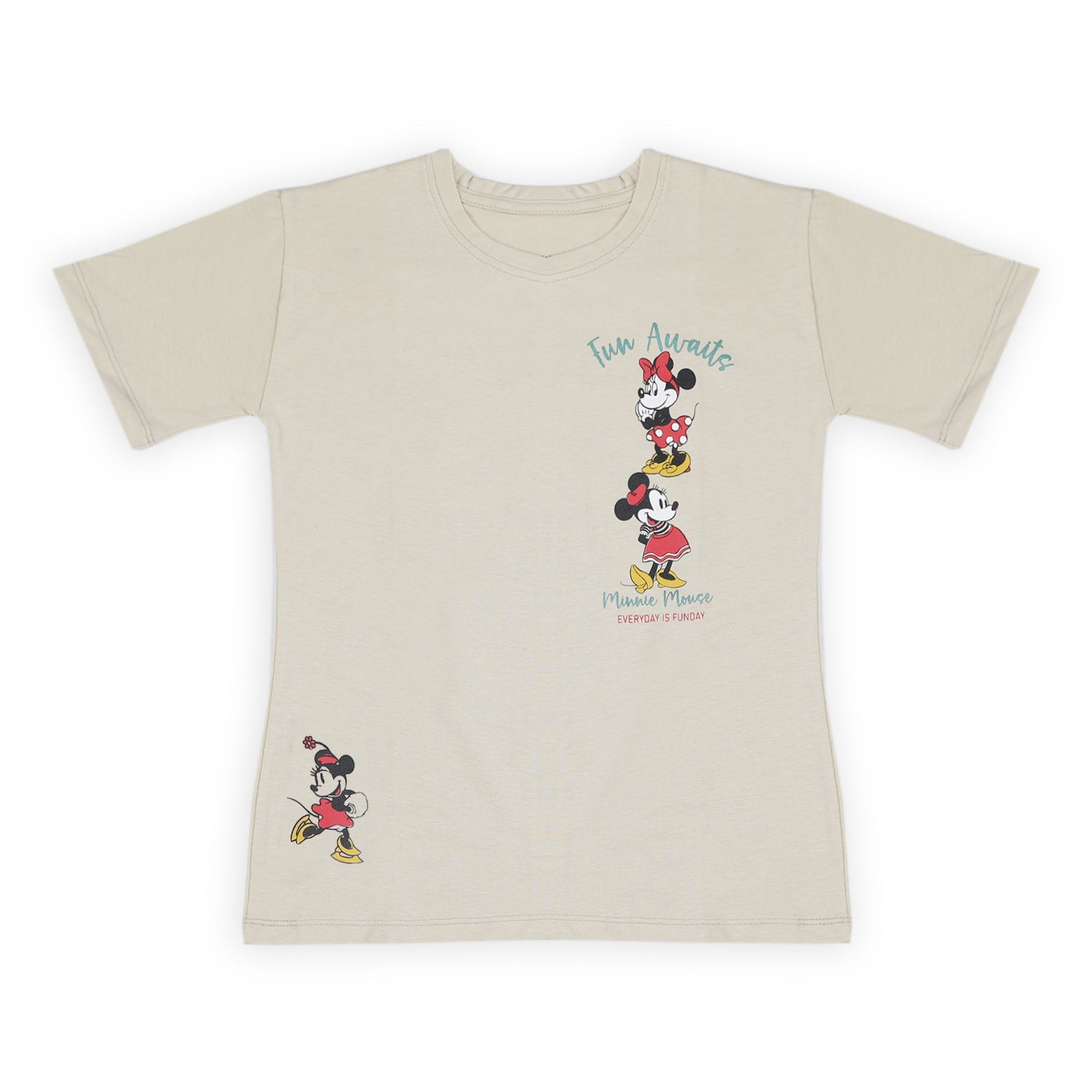 Eminent Girls Half Sleeves T-Shirt - Beige, Girls T-Shirts, Eminent, Chase Value