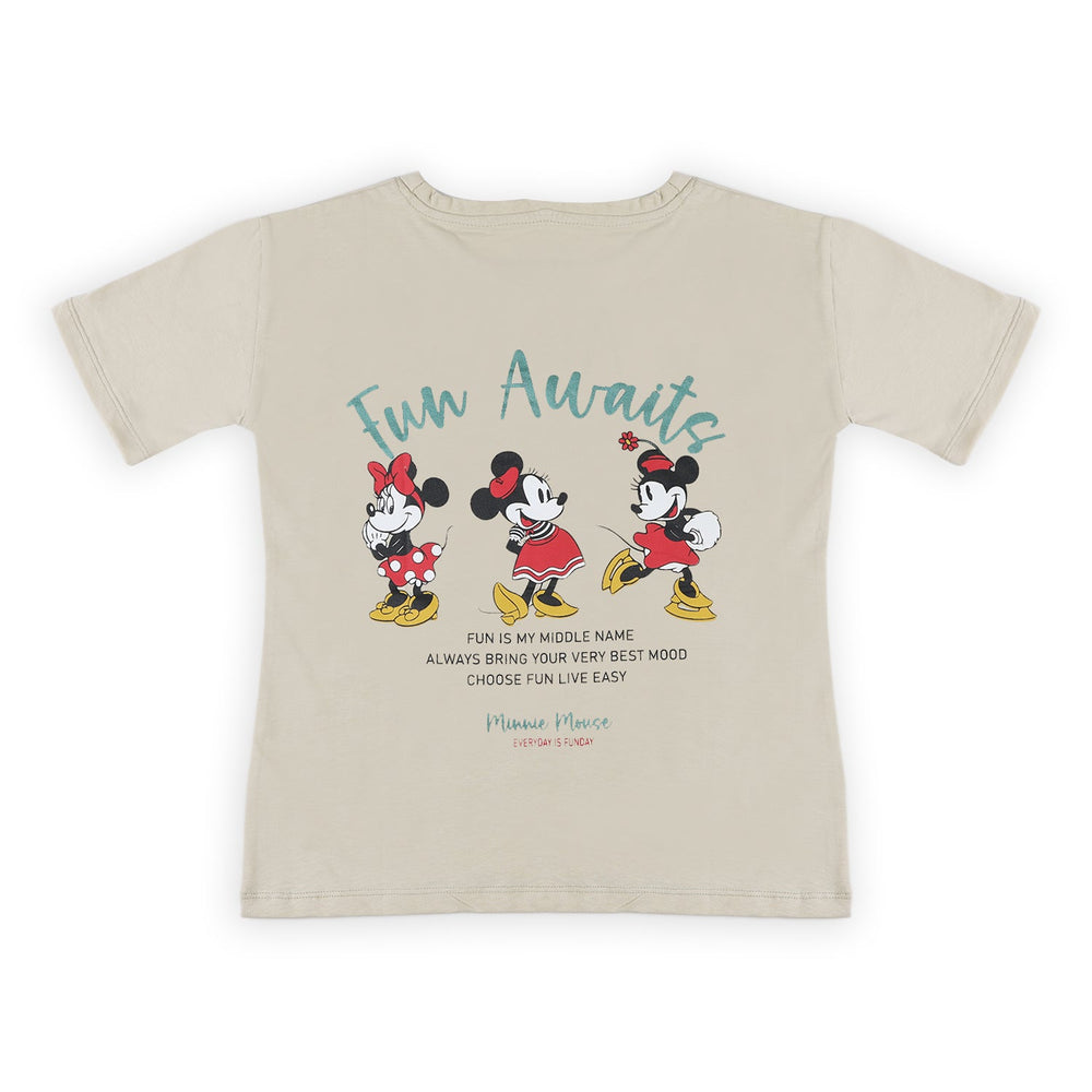 Eminent Girls Half Sleeves T-Shirt - Beige, Girls T-Shirts, Eminent, Chase Value