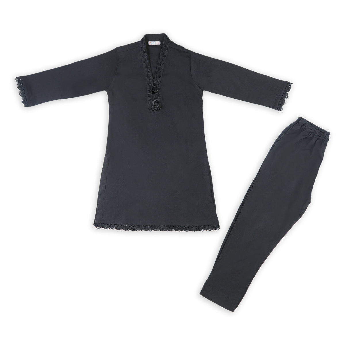 Girls 2 Pcs Suit - Black, Girls Shalwar Kameez, Chase Value, Chase Value