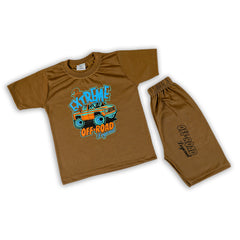 Boys Half Sleeves Suit - Brown