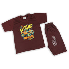 Boys Half Sleeves Suit - Maroon